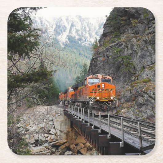 Classic Diesel Train Engine Kartonnen Onderzetters (Voorkant)