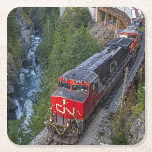 Classic Diesel Train Engine Kartonnen Onderzetters (Voorkant)