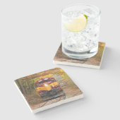 Classic Diesel Train Engine Stenen Onderzetter (Zijkant)