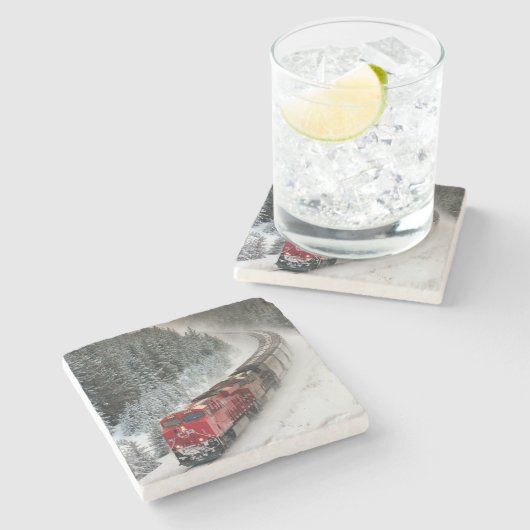 Classic Diesel Train Engine Stenen Onderzetter (Zijkant)