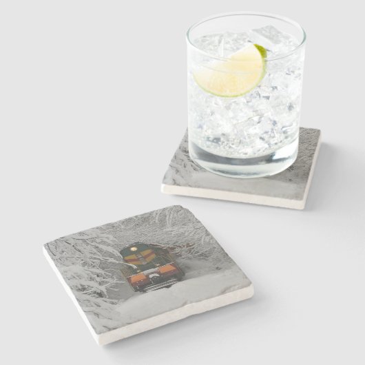 Classic Diesel Train Engine Stenen Onderzetter (Zijkant)