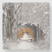 Classic Diesel Train Engine Stenen Onderzetter (Voorkant)