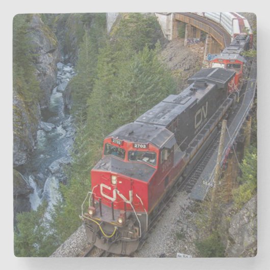 Classic Diesel Train Engine Stenen Onderzetter (Voorkant)