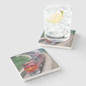 Classic Diesel Train Engine Stenen Onderzetter (Zijkant)