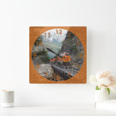 Classic Diesel Train Engine Vierkante Klok (Huis)