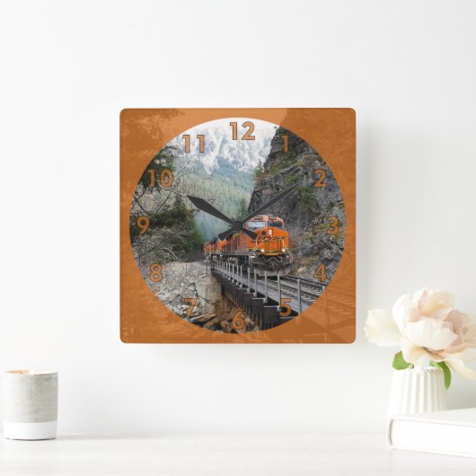 Classic Diesel Train Engine Vierkante Klok (Huis)