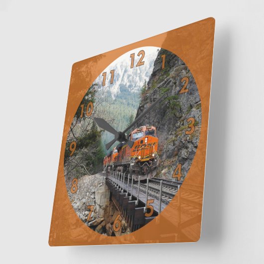 Classic Diesel Train Engine Vierkante Klok (Hoek)