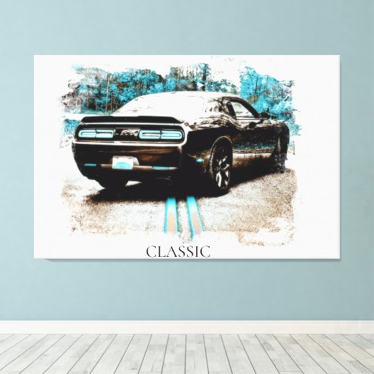 *~* Classic Digitaal NIR Oude Antiek Spierauto Canvas Afdruk (Insitu (Houten vloer))