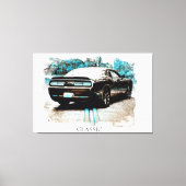 *~* Classic Digitaal NIR Oude Antiek Spierauto Canvas Afdruk (Voorkant)