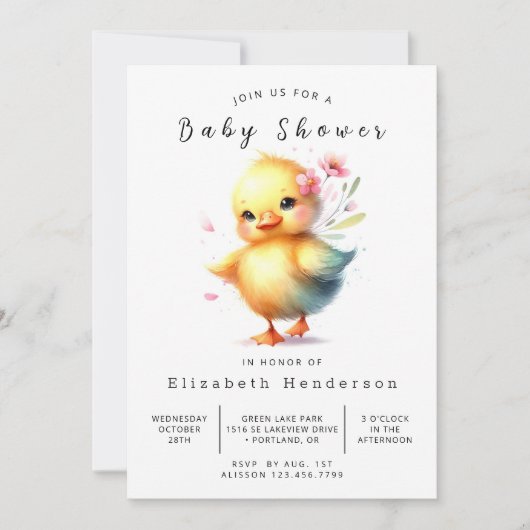 Classic Digital Duck Baby shower Kaart (Voorkant)