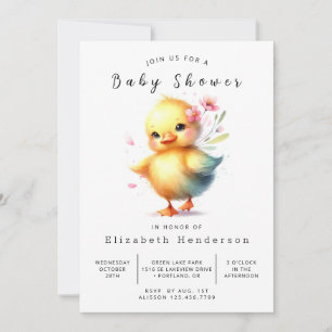 Classic Digital Duck Baby shower Kaart