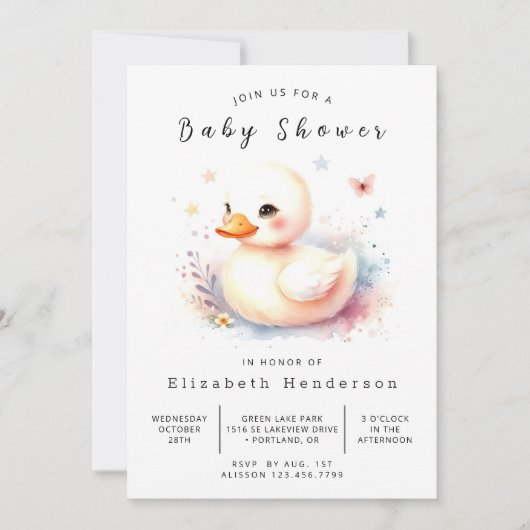 Classic Digital Duck Baby shower Kaart (Voorkant)