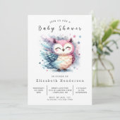 Classic Digital Owl Baby shower Kaart (Staand voorkant)