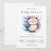 Classic Digital Owl Baby shower Kaart (Voorkant / Achterkant)