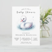 Classic Digital Swan Baby shower Kaart (Staand voorkant)