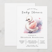 Classic Digital Swan Baby shower Kaart (Voorkant / Achterkant)