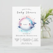 Classic Digital Whale Baby shower Kaart (Staand voorkant)