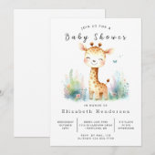 Classic Digitale Giraffe Baby shower Kaart (Voorkant / Achterkant)