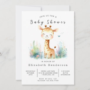 Classic Digitale Giraffe Baby shower Kaart