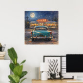 Classic Diner - Pastel Impressionism Paint Style Poster (Thuiskantoor)