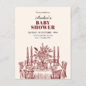 Classic Dining table baby shower Kaart (Voorkant)
