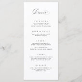 Classic Dinner Menu Bruiloft Receptie Maaltijd Kaa (Voorkant)