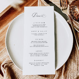 Classic Dinner Menu Bruiloft Receptie Maaltijd Kaa