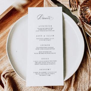 Classic Dinner Menu Bruiloft Receptie Maaltijd Kaa