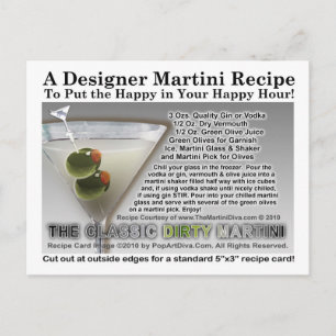 Classic Dirty Martini Recipe Briefkaart