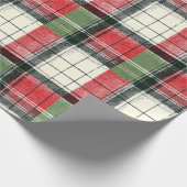Classic distressed green and red plaid cadeaupapier (Hoek)