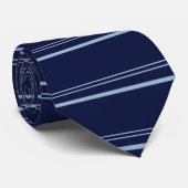 Classic Donkerblauw en Lichtblauw Gestreept Mannen Stropdas (Opgerold)