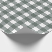 Classic Donkergroen Gingham Pattern Cadeaupapier (Hoek)