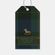 Classic Donkergroen Plaid Equestrian Baby shower