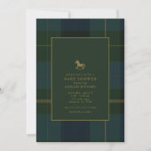 Classic Donkergroen Plaid Equestrian Baby shower Kaart (Voorkant)