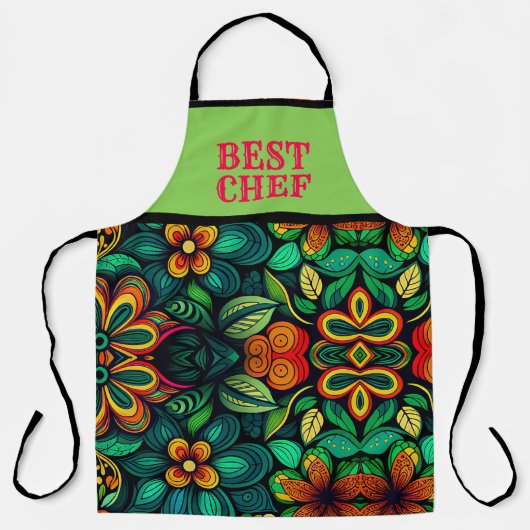 CLASSIC DOODLE ART OF FLOWERS "BEST CHEF" SCHORT (Voorkant)