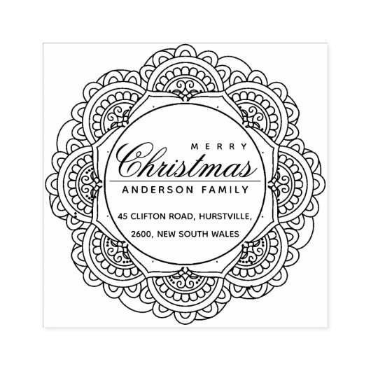 CLASSIC  DOUANESCHRISTMAS ADRES RUBBERSTEMPEL (Afrduk)