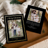 Classic Double Border Black 2 Photo Folie Feestdagenkaart