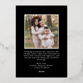 Classic Double Border Black 2 Photo Folie Feestdagenkaart (Achterkant)