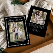 Classic Double Border Frame Black 2 Photo Feestdagenkaart