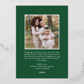 Classic Double Border Green 2 Photo Folie Feestdagenkaart (Achterkant)