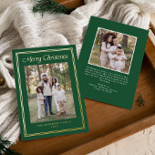 Classic Double Border Green 2 Photo Folie Feestdagenkaart