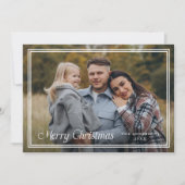 Classic Double Border Merry Christmas Photo Feestdagenkaart (Voorkant)
