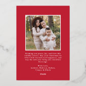 Classic Double Border Red 2 Photo Folie Feestdagenkaart (Achterkant)