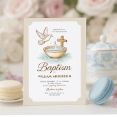 Classic Dove & Cross Doop Uitnodiging