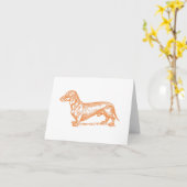 Classic Doxie - Oranje blanco Kaart (Gele Bloem)