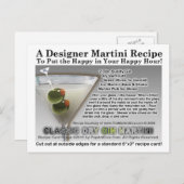 Classic Dry Gin Martini Recept Briefkaart (Voorkant / Achterkant)