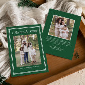 Classic Dubbele Grens Lijst Groen 2 Foto Feestdagenkaart