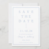 Classic Dusty Blue Border | Eenvoudig Elegant Save The Date (Voorkant)