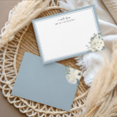 Classic Dusty Blue Border Floral  Notitiekaartje