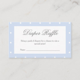 Classic Dusty Blue Bow Baby shower Luier Raffle Informatiekaartje